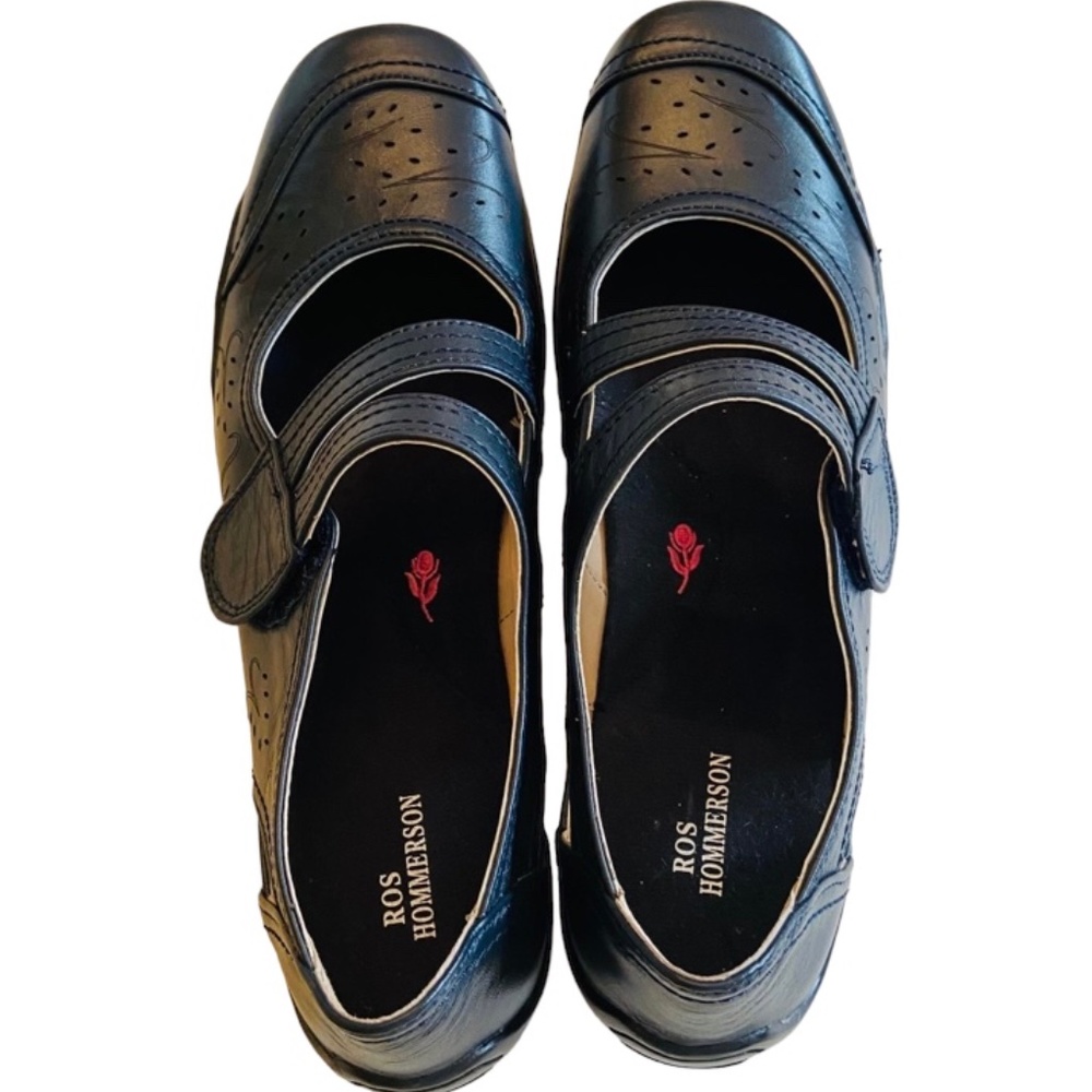Ros Hommerson Chelsea Mary Jane Blue Leather Shoes 10N